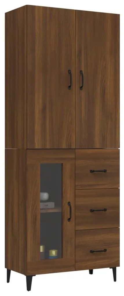 vidaXL Ντουλάπι Καφέ Δρυς 69,5 x 34 x 180 εκ. από Επεξεργασμένο Ξύλο