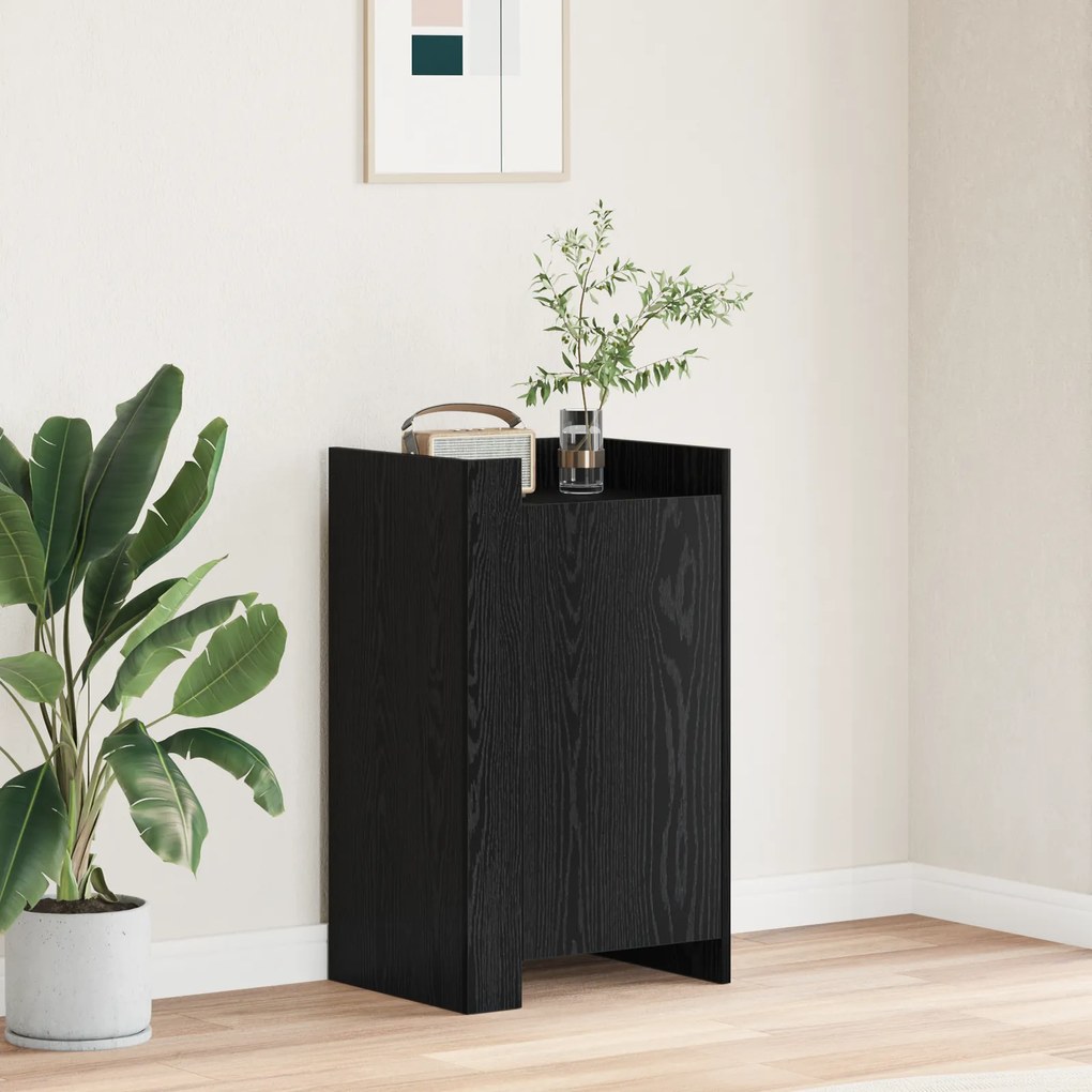 vidaXL Συρταριέρα Μαύρη Βελανιδιά 45x35x75 εκ Επεξεργασμένο Ξύλο