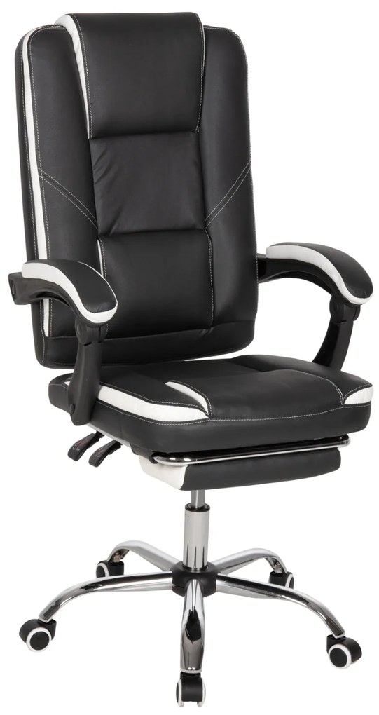 ΚΑΡΕΚΛΑ ΓΡΑΦΕΙΟΥ SEENA HM1190.02 ΜΑΥΡΟ-ΛΕΥΚΟ PU-ΠΤΥΣΣΟΜΕΝΟ ΥΠΟΠΟΔΙΟ 62x65x115Yεκ.