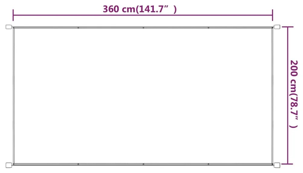 vidaXL Τέντα Κάθετη Taupe 200 x 360 εκ. από Ύφασμα Oxford