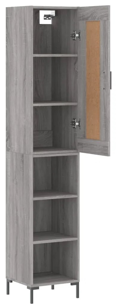 vidaXL Μπουφές Sonoma Γκρι 34,5 x 34 x 180 εκ. από Επεξεργασμένο Ξύλο