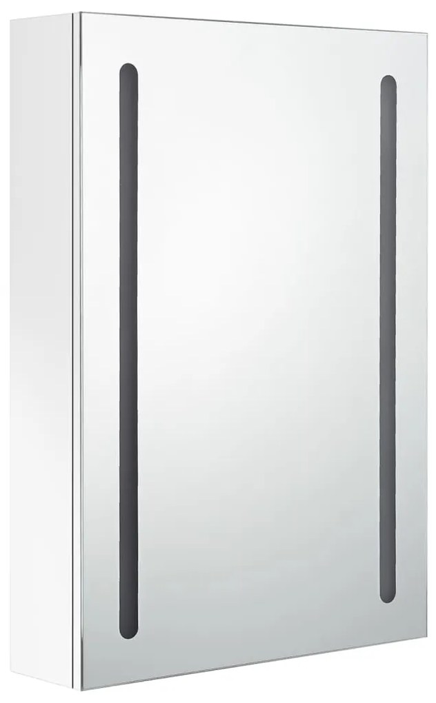 vidaXL Καθρέφτης Μπάνιου με Ντουλάπι &amp; LED Λαμπερό Λευκό 50x13x70 εκ.