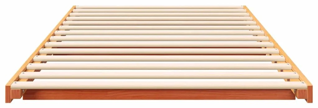 vidaXL Κρεβάτι δαπέδου Καφέ κεριού 80 x 200 cm Μασίφ ξύλο πεύκου