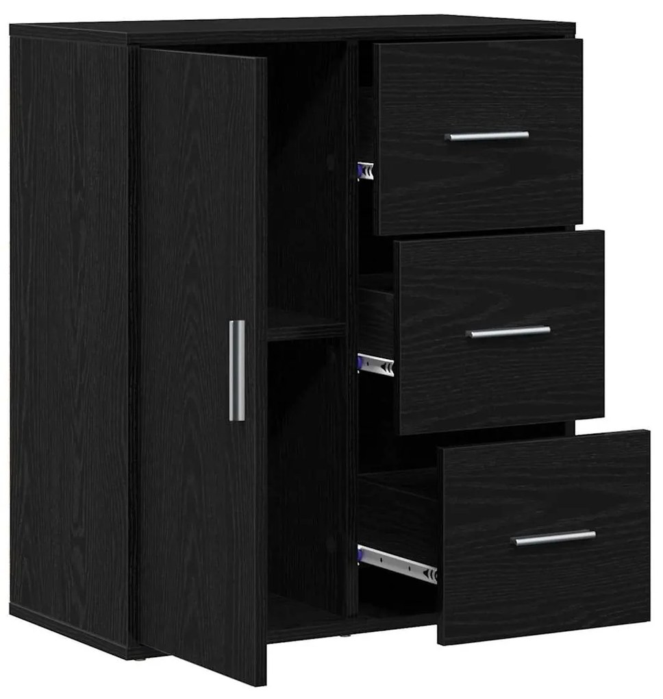 vidaXL Πλαϊνό γραφείο Μαύρη Οξυά 60 x 31 x 70 εκ Επεξεργασμένο ξύλο