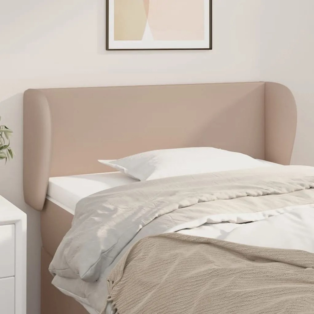 vidaXL Κεφαλάρι με Πτερύγια Καπουτσίνο 93x23x78/88 εκ. Συνθετικό Δέρμα
