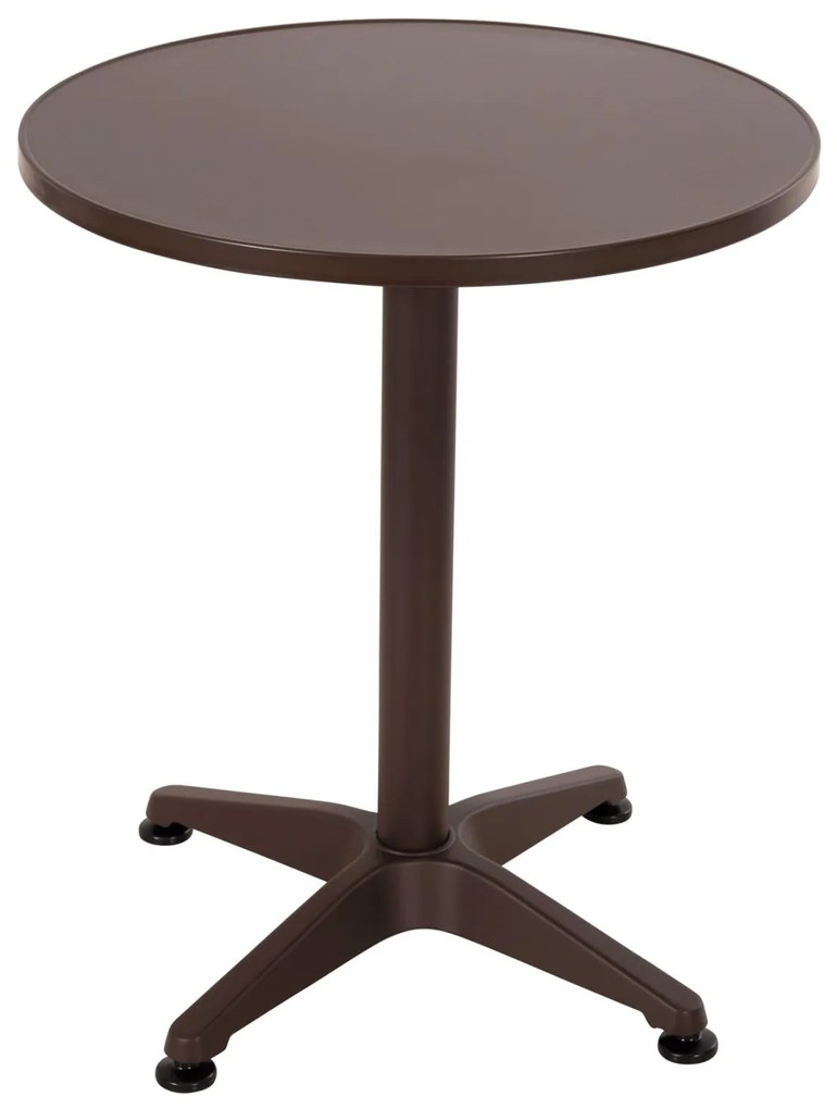 ΤΡΑΠΕΖΙ ΣΤΡΟΓΓΥΛΟ GOSS  ΑΛΟΥΜΙΝΙΟ ΚΑΦΕ Φ60x70Υεκ.