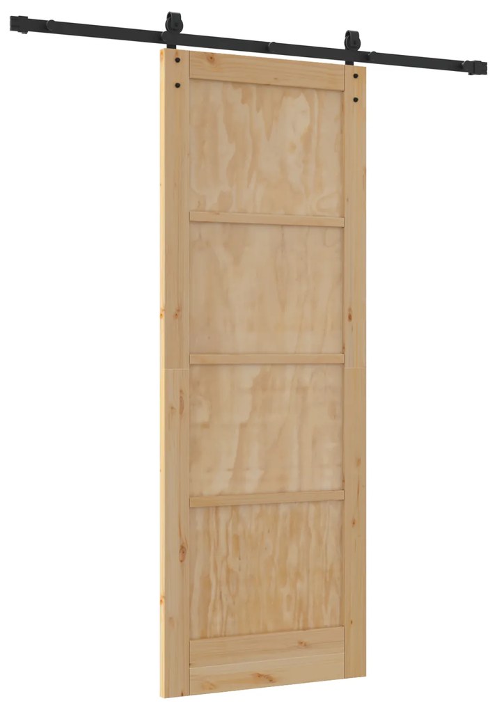 vidaXL Συρόμενη Πόρτα με Σετ Εξαρτημάτων 78x211 cm Στερεό Ξύλο Πεύκου