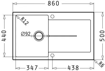 Νεροχύτης Pyramis Ithaka 1B 1D-Volcano-86 x 50 εκ.