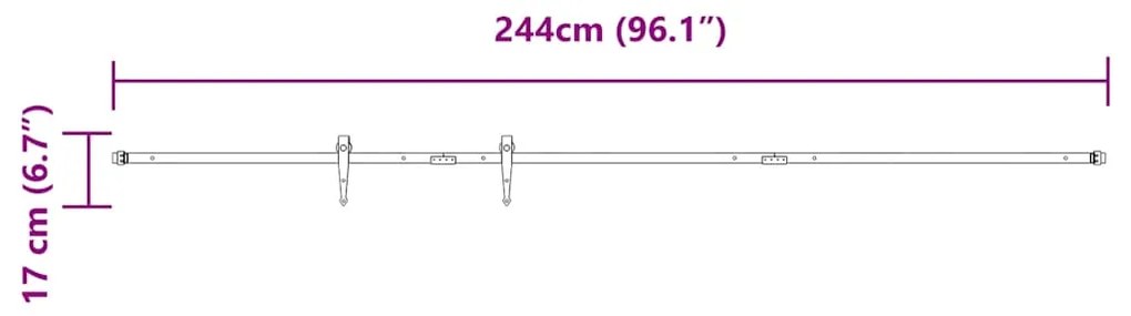 ΚΙΤ ΣΥΡΟΜΕΝΗΣ ΠΟΡΤΑΣ ΓΡΑΦΕΙΟΥ 244 CM ΑΠΟ ΑΝΘΡΑΚΟΥΧΟ ΧΑΛΥΒΑ 4009688