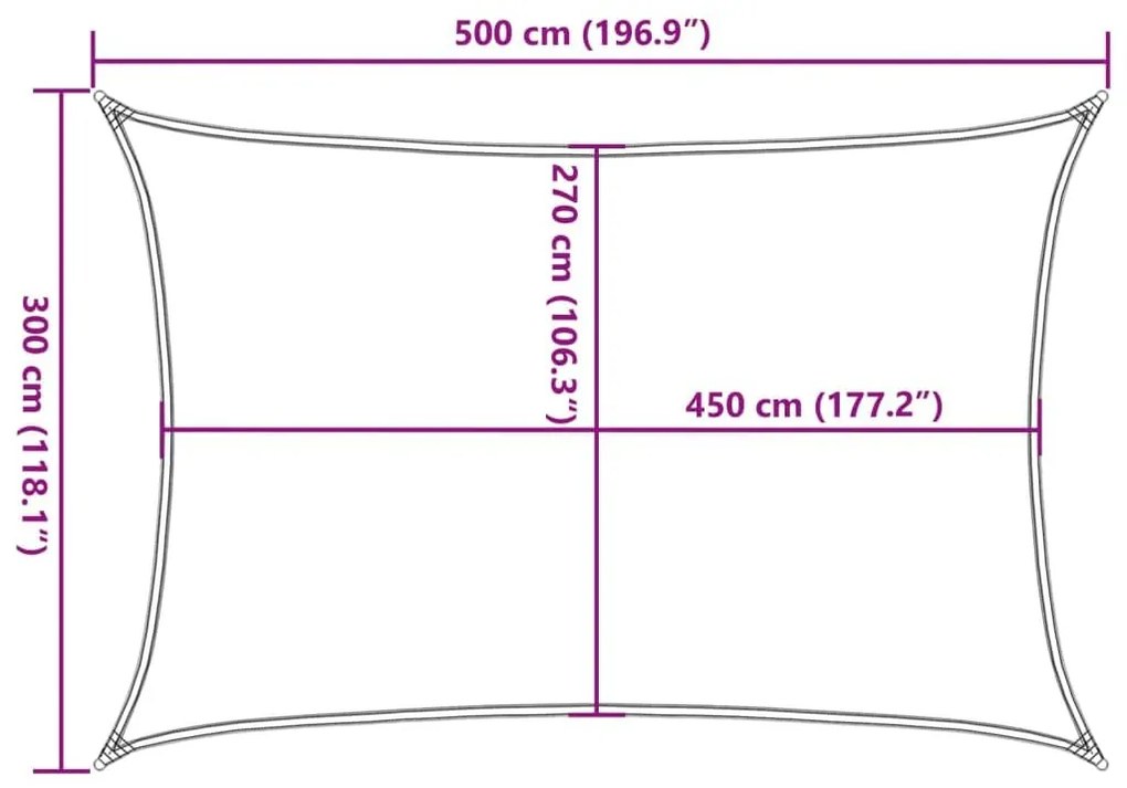 Πανί Σκίασης Λευκό 3 x 5 μ. από HDPE 160 γρ./μ² - Λευκό