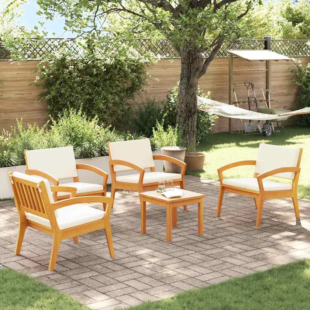 vidaXL Σετ μπιστρό 5 pcs Καφέ 45 x 45 x 38 εκ. Μασίφ ξύλο ακακίας