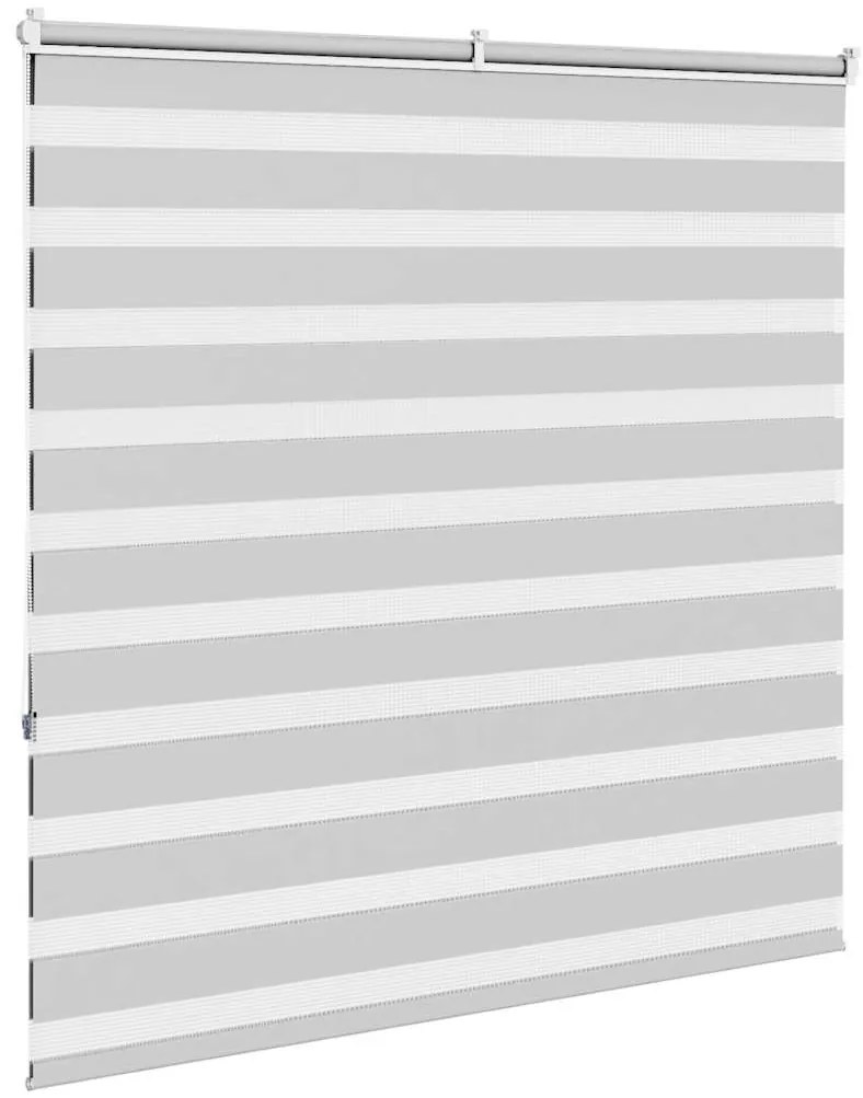 vidaXL Ζέβρα τυφλή Ανοιχτό Γκρι Πλάτος υφάσματος 140,9 εκ. Πολυεστέρας