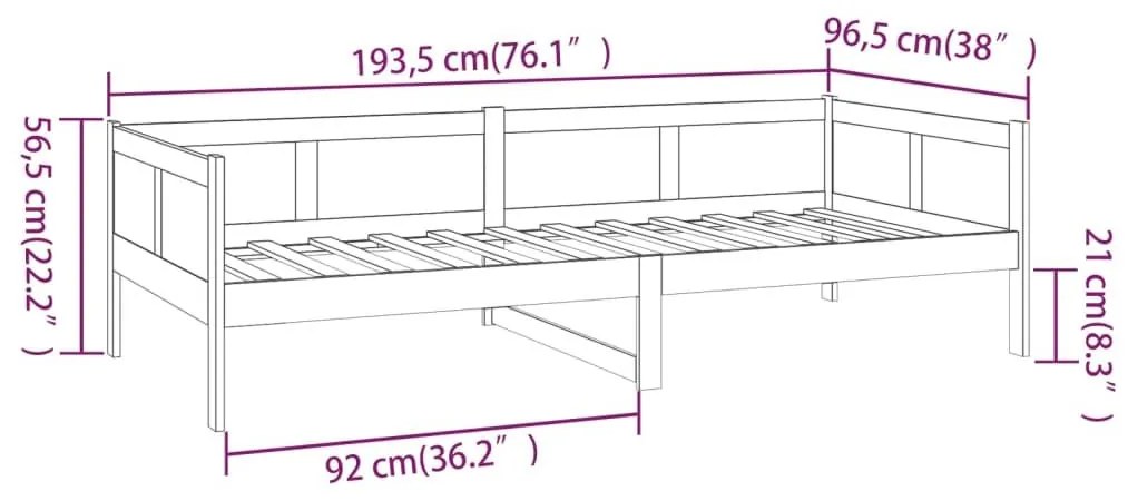 Καναπές Κρεβάτι Καφέ Μελί 90 x 190 εκ. από Μασίφ Ξύλο Πεύκου - Καφέ