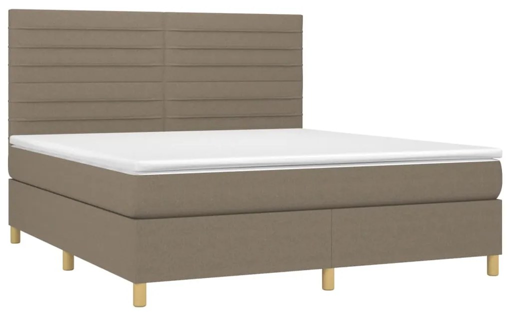 ΚΡΕΒΑΤΙ BOXSPRING ΜΕ ΣΤΡΩΜΑ &amp; LED TAUPE 160X200 ΕΚ. ΥΦΑΣΜΑΤΙΝΟ 3135529