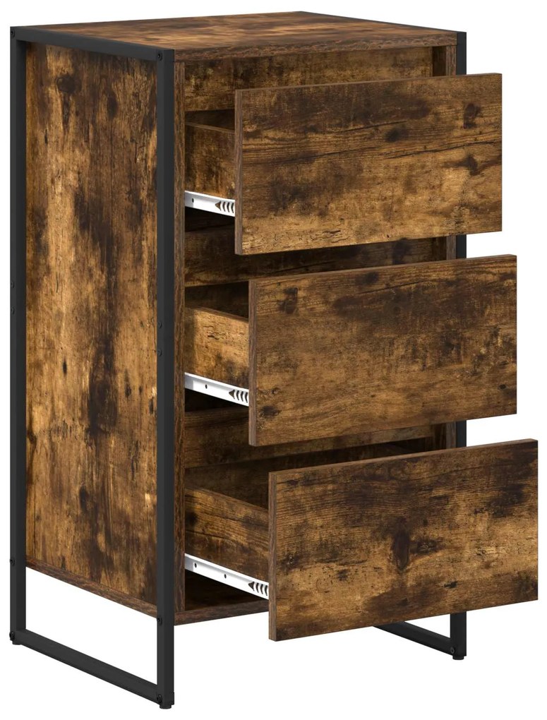 vidaXL Πλαϊνό γραφείο με συρτάρι Καπνιστό Δρύς 42 x 36 x 75.5 εκ.