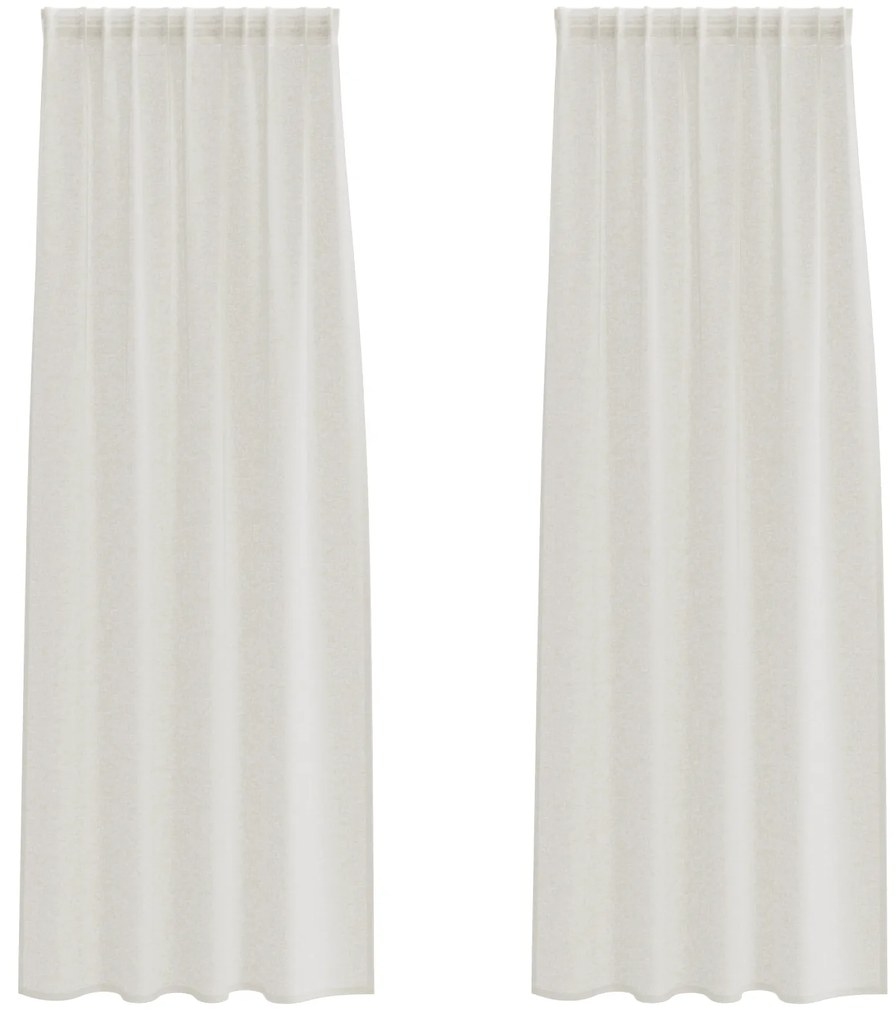 vidaXL Κουρτίνες με κουρτίνες 2 pcs Κρεμ 140 x 225 cm Πολυεστέρας