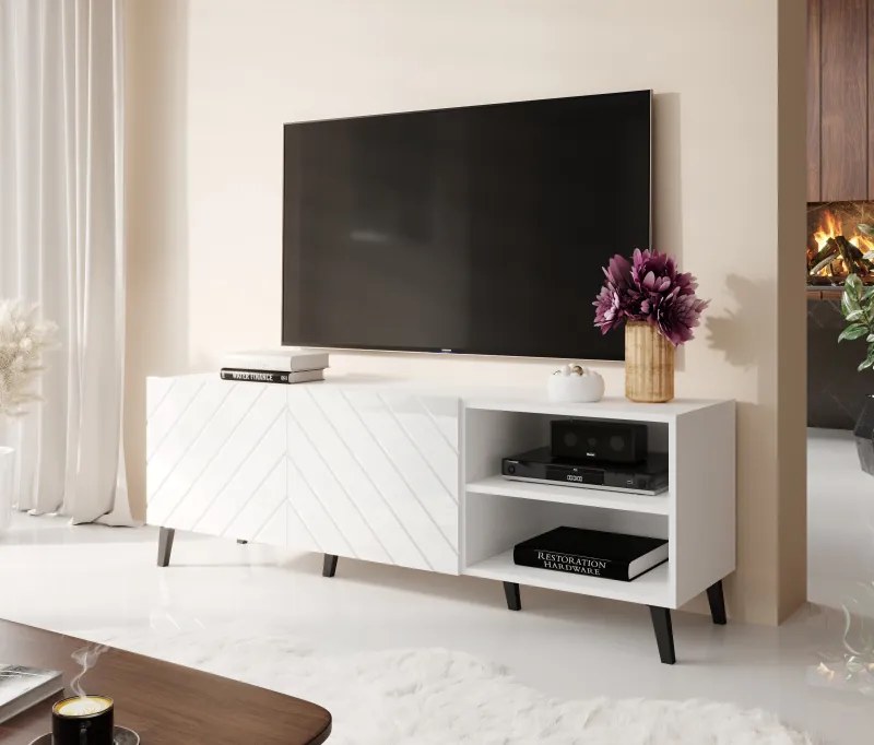 TV stand 150 ABETO mat white/ gloss white DIOMMI CAMA-ABETO-RTV-150-BI/BI