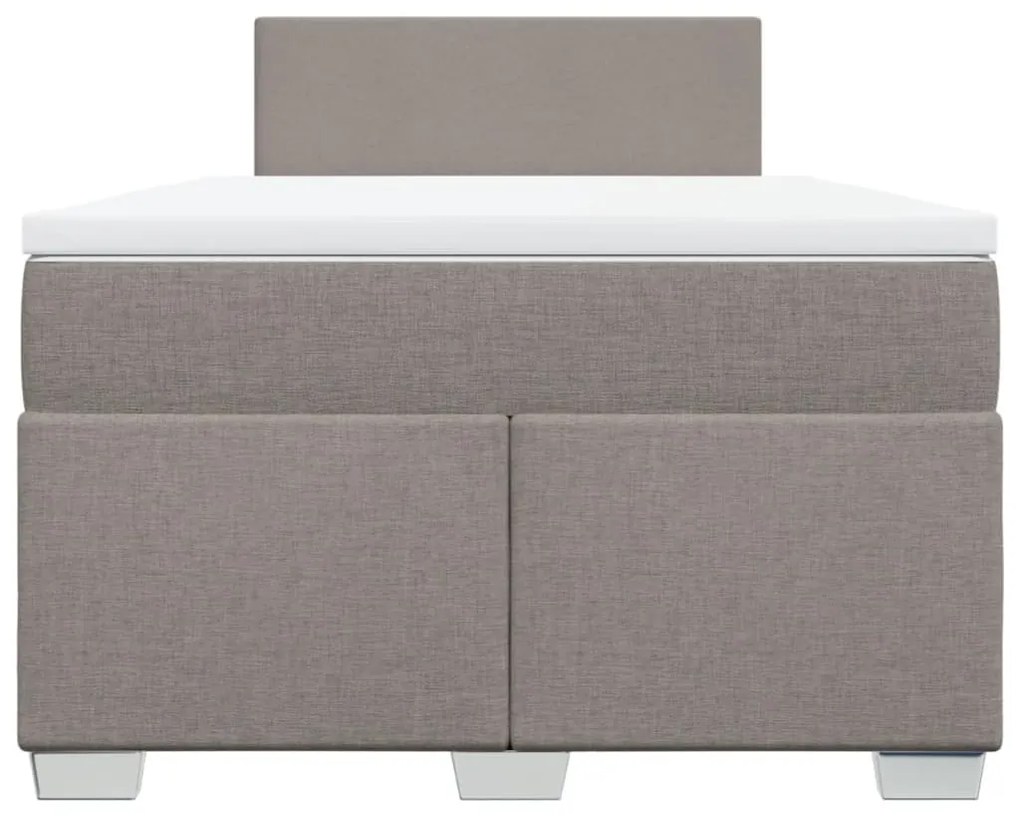 vidaXL Κρεβάτι Boxspring με Στρώμα Taupe 120x200 εκ. Υφασμάτινο