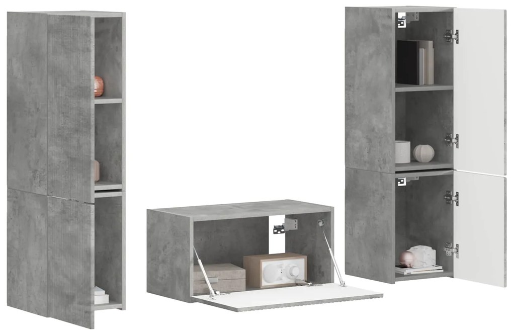 vidaXL 3 pcs Σκυρόδεμα Γκρι