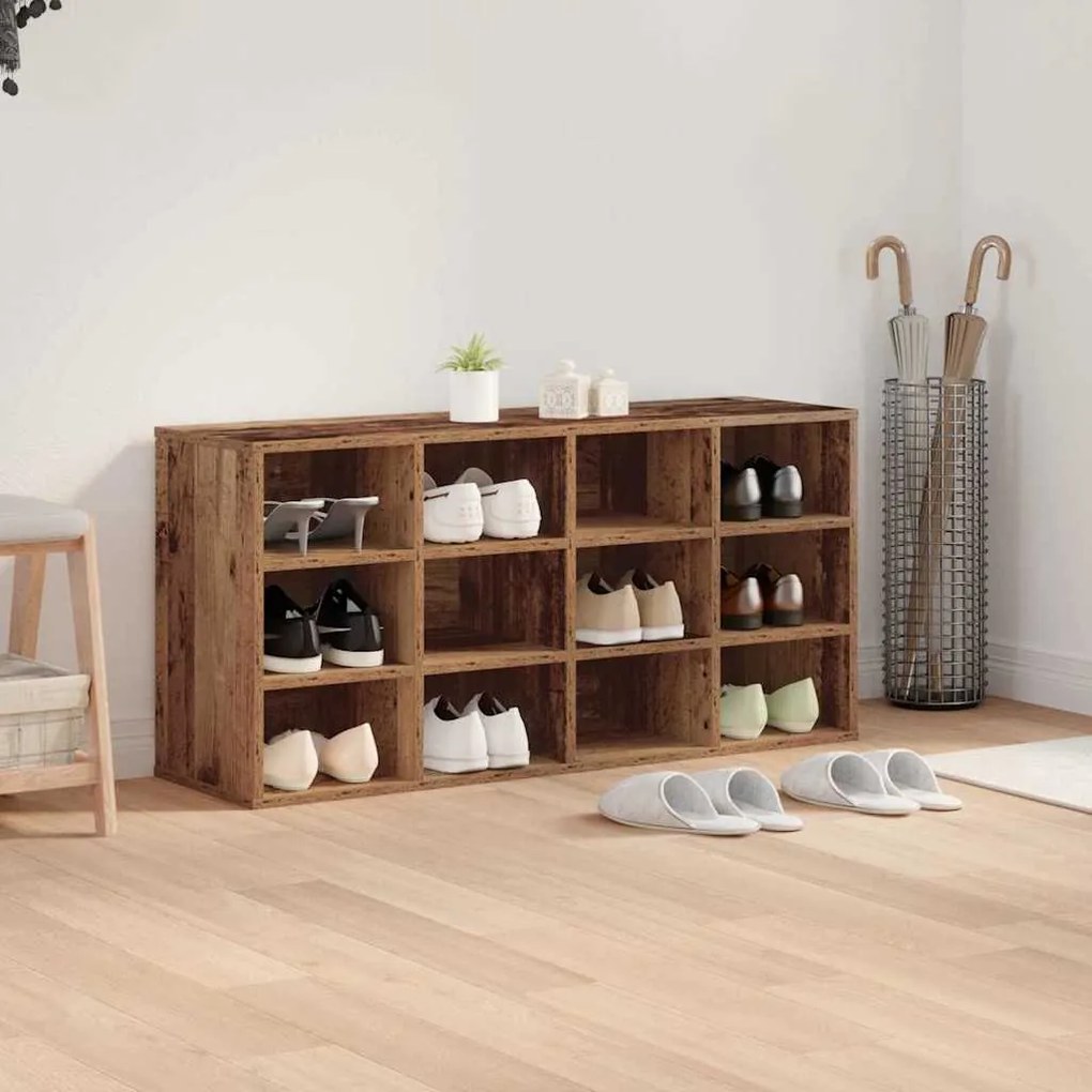 vidaXL Παπουτσοθήκη Παλαιό ξύλο 103 x 30 x 51 εκ. Επεξεργασμένο ξύλο
