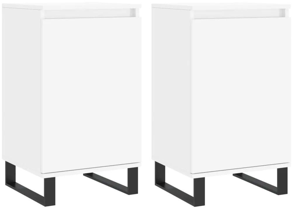 vidaXL Ντουλάπια 2 τεμ. Λευκά 40 x 35 x 70 εκ. από Επεξεργασμένο Ξύλο
