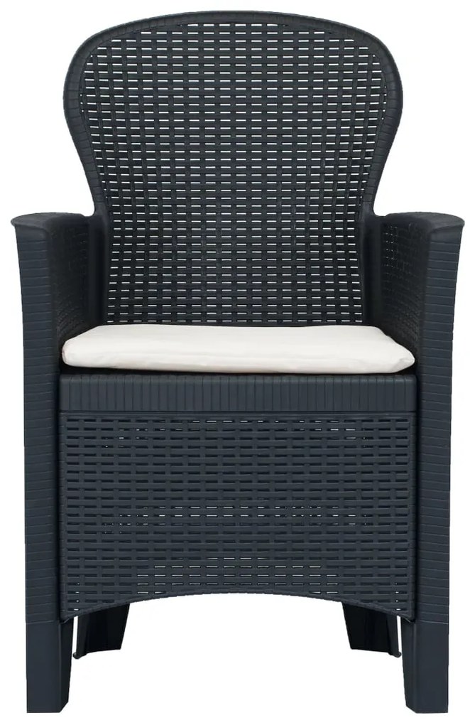 vidaXL Σετ Επίπλων Bistro 3 τεμ. Ανθρακί με Όψη Ρατάν Πλαστικό