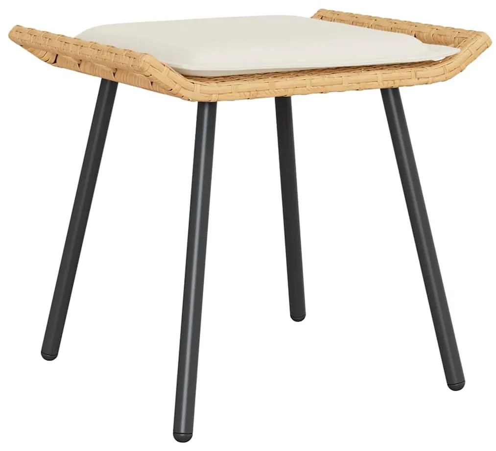vidaXL Σκαμπό Κήπου με μαξιλάρι 2 pcs Καφέ 50 x 40 x 45εκ Πολυεστέρας
