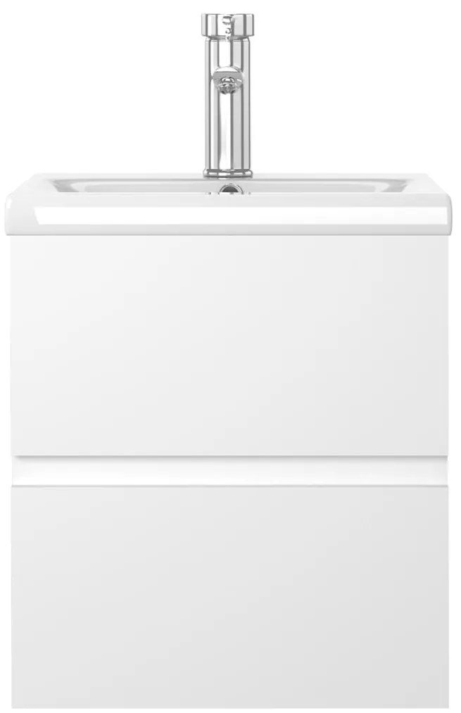 vidaXL Ντουλάπι Μπάνιου με Ενσωμ. Νιπτήρα Λευκό από Επεξεργασμένο Ξύλο