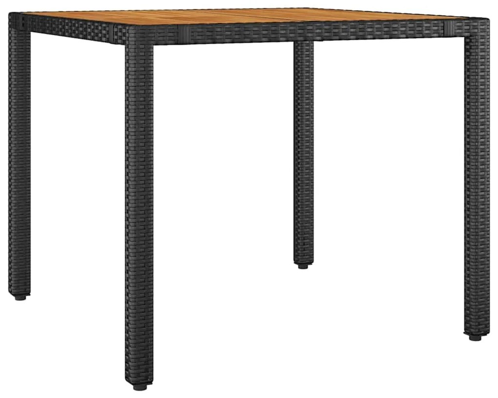 vidaXL Σέτ φαγητού για κήπο 5 pcs Μαύρο συνθετικό ρατάν