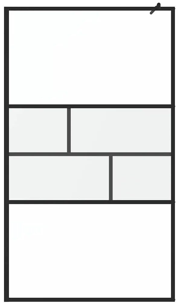 vidaXL Τοίχος Ντους Walk-in Μαύρο 80 x 195 x 0.5 εκ.