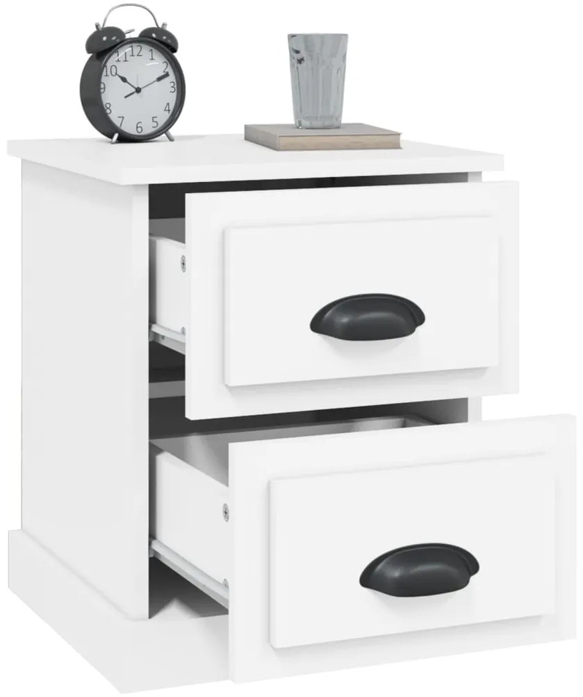 vidaXL Κομοδίνο Λευκό 39 x 39 x 47,5 εκ. από Επεξεργασμένο Ξύλο