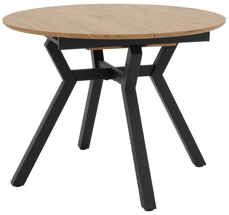 Tραπέζι Frances pakoworld επεκτεινόμενο MDF sonoma-μαύρο 100-140x100x75εκ (1 τεμάχια)