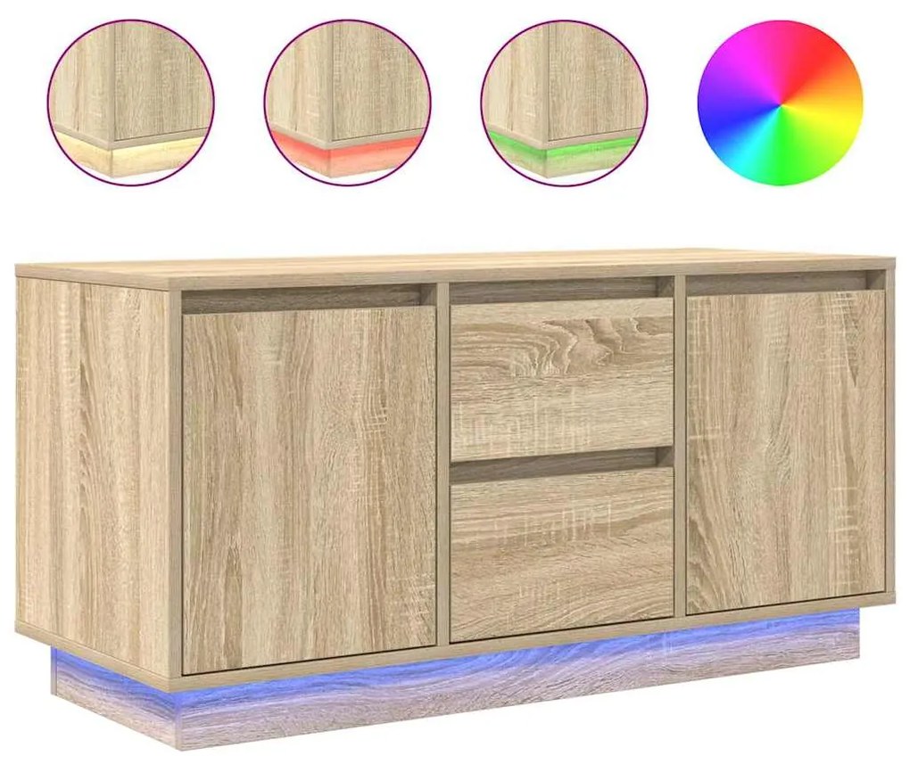 Έπιπλο Τηλεόρασης με LED Sonoma Δρυς 100x41x50 εκ. - Καφέ