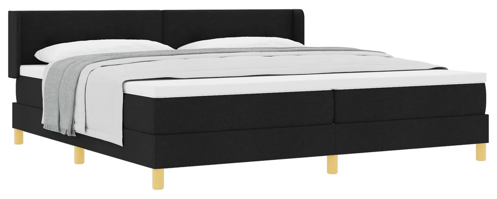 vidaXL Κρεβάτι με ελατήρια με κεφαλάρι Μαύρο 200 x 200 cm