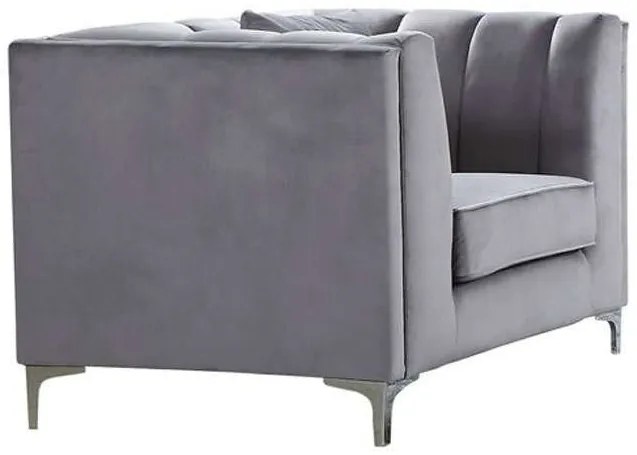 Πολυθρόνα Parson Ε9636,12 Dark Grey Velure Wood, Fabric