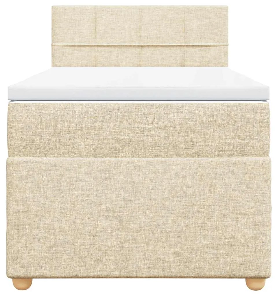 vidaXL Κρεβάτι Boxspring με Στρώμα Κρεμ 80 x 200 εκ. Υφασμάτινο