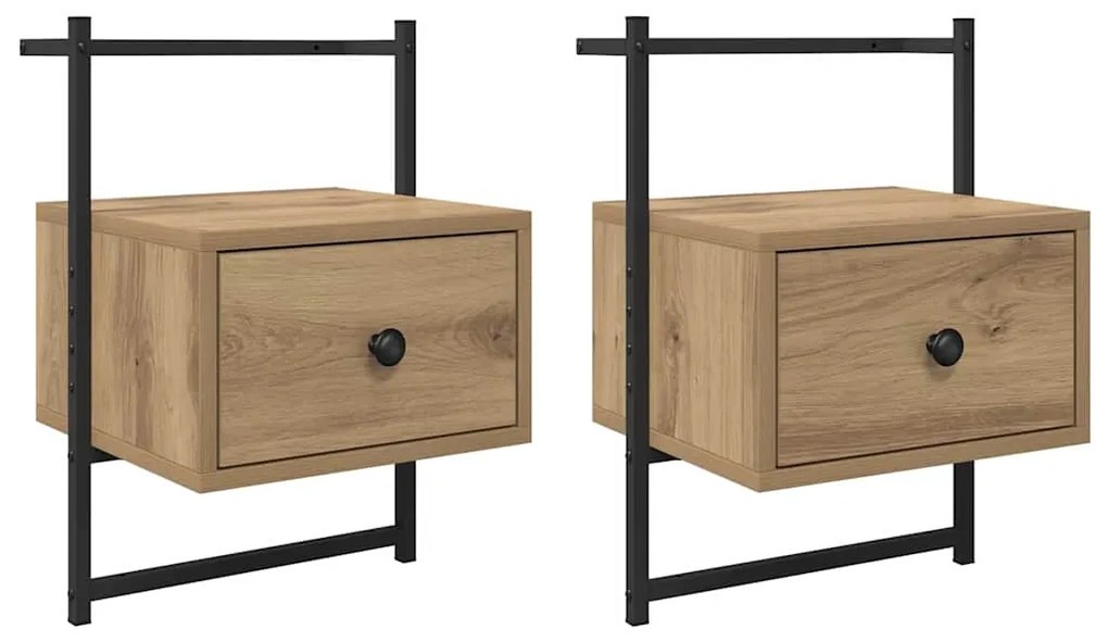 vidaXL Κομοδίνο 2 pcs Artisan Oak 35 x 30 x 51 εκ. Επεξεργασμένο ξύλο