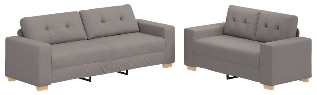 vidaXL Σετ Καναπέ με μαξιλάρι 2 pcs Taupe 221 x 78 x 80 εκ Ύφασμα