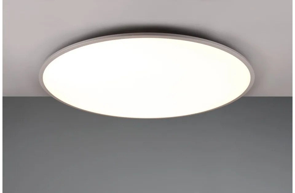 Πλαφονιέρα Φωτιστικό Οροφής LED 53W Τιτάνιο Dimmer 3CCT Yuma 641719187 Trio Lighting-641719187-Ασημί 641719187