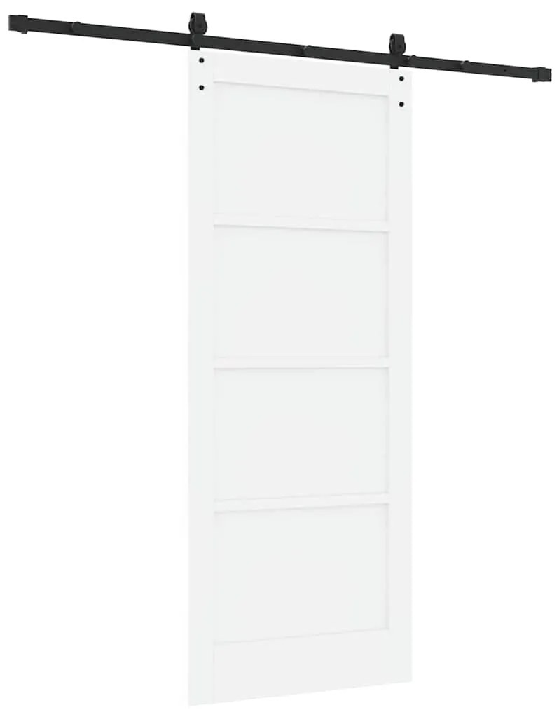 vidaXL Συρόμενη Πόρτα Λευκό και μαύρο 83 x 202 εκ.