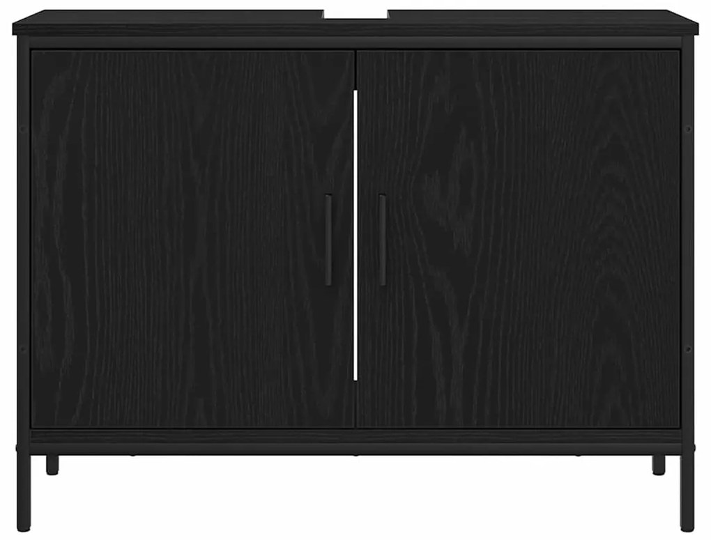 vidaXL Νιπτήρας Μπάνιου Μαύρο Δρυς 80x30x60 εκ Επεξεργασμένο Ξύλο