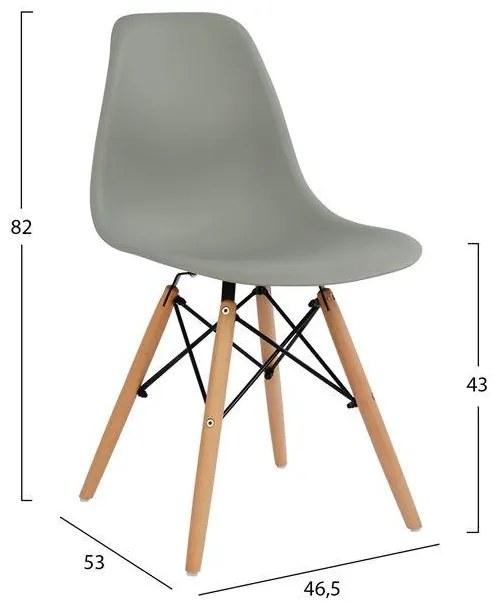 Σετ τραπεζαρίας C10229 5τμχ με Τραπέζι MINIMAL 120x80x73εκ. & Καρέκλες TWIST Γκρί