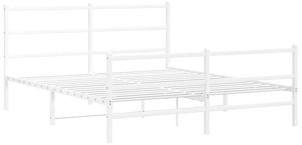 Πλαίσιο Κρεβατιού με Κεφαλάρι/Ποδαρικό Λευκό 150x200 εκ Μέταλλο - Λευκό