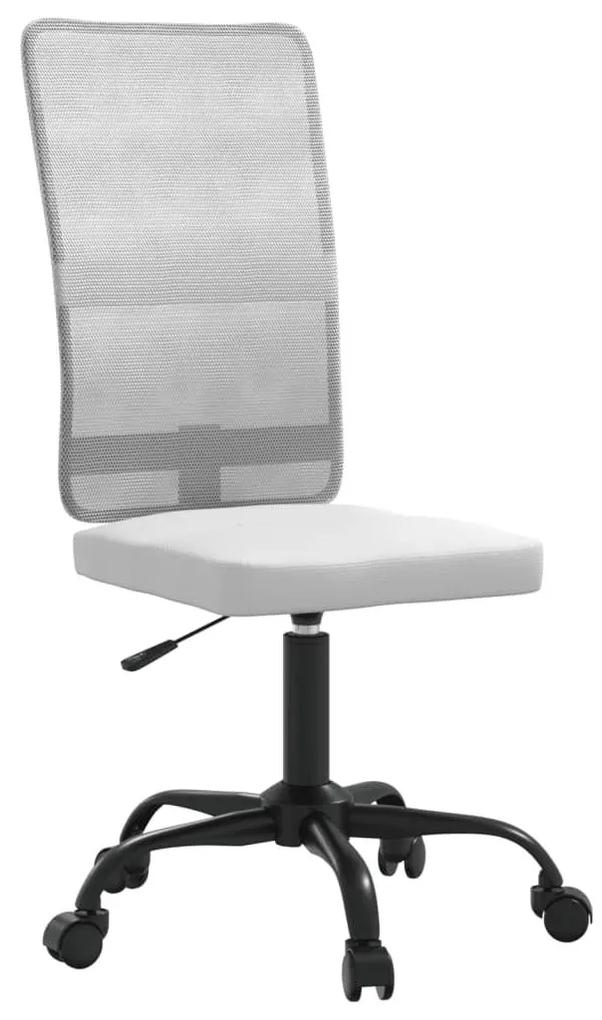 Καρέκλα Γραφείου Ρυθμιζόμενο Ύψος Λευκή από Διχτυωτό Ύφασμα - Λευκό