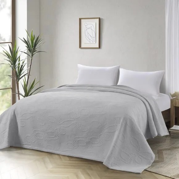 Beauty Home Κουβέρτα ζακάρ King Size Frame Art 11176 260x270 Γκρι