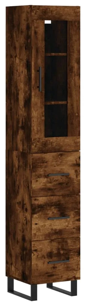 vidaXL Ντουλάπι Καπνιστή δρυς 34,5x34x180 εκ. από Επεξεργασμένο Ξύλο