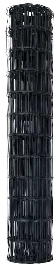 vidaXL Φράχτης Εuro Γκρι 1.4 x 10 m Σίδηρος με επικάλυψη PVC