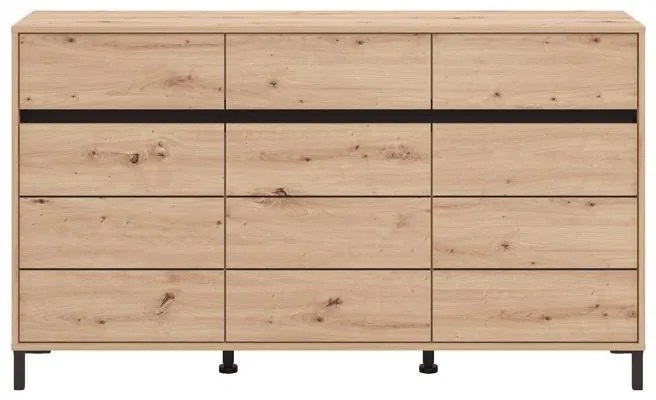 Μπουφές MARRON 157 3K3F3V Artisan oak - Μαύρο 157x40x90εκ. 157x40x90 εκ.