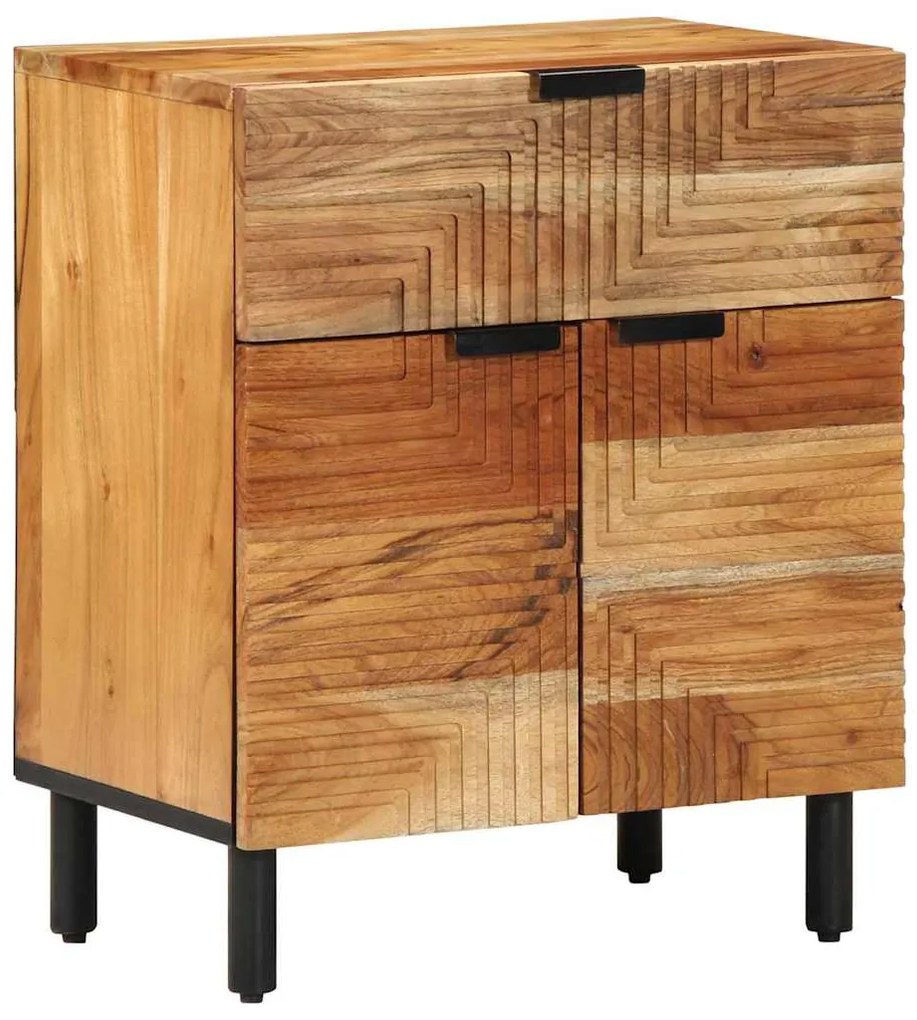 vidaXL Κομοδίνο με συρτάρι Καφέ 50 x 33 x 60 εκ Μασίφ ξύλο ακακίας