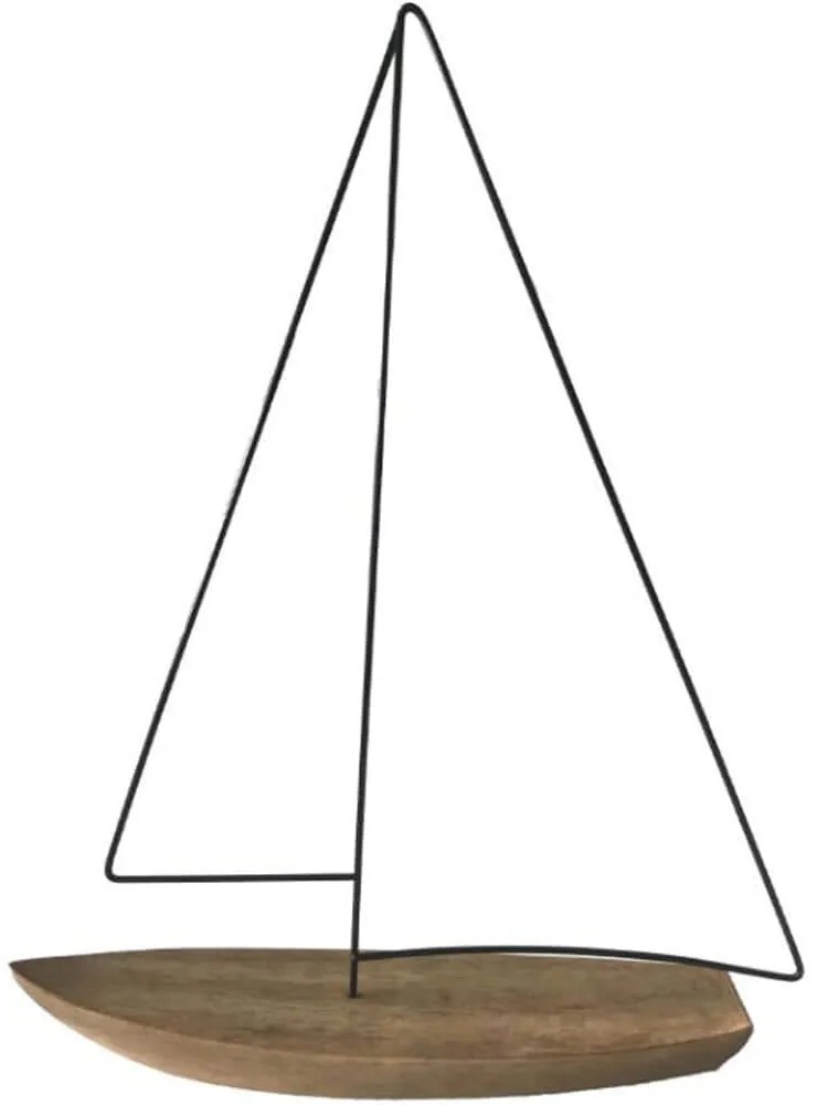 Διακοσμητική Βάρκα Bateau 023089 31x7x41cm Natural Μέταλλο,Polyresin